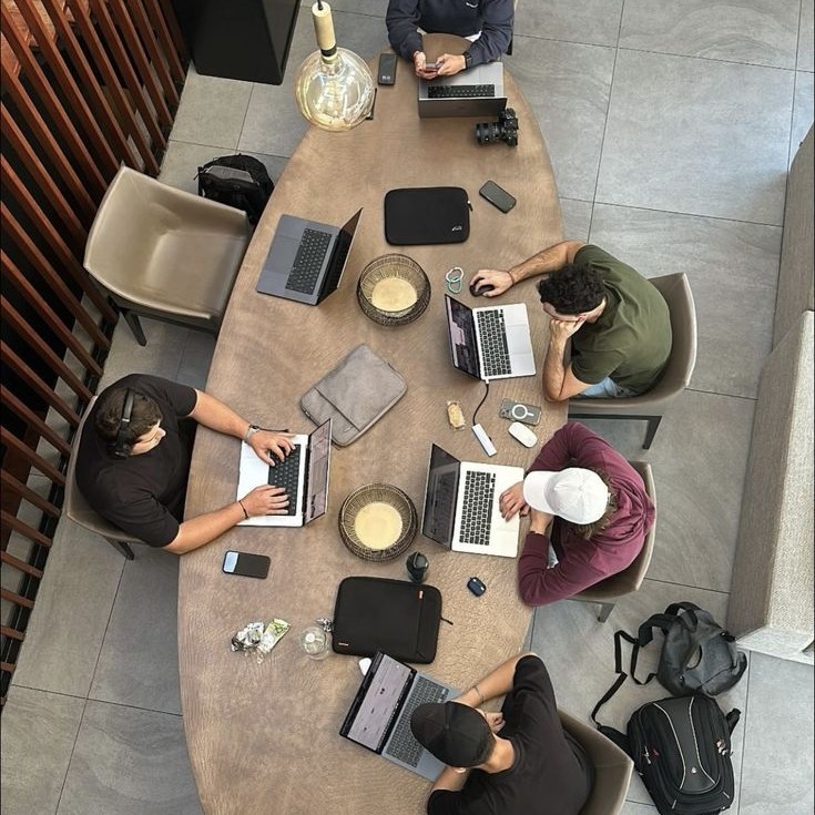 People working in studio