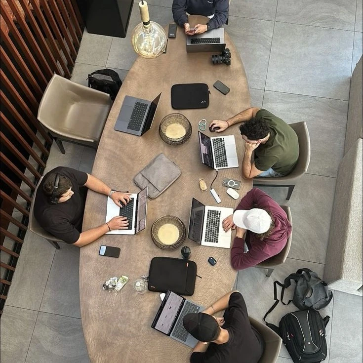 People working in studio